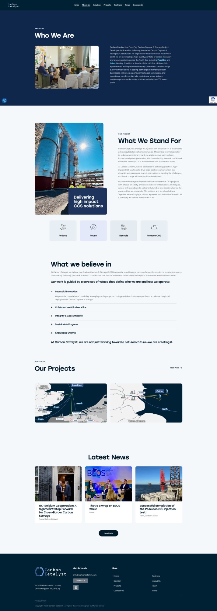 Full about us page of carbon catalyst website