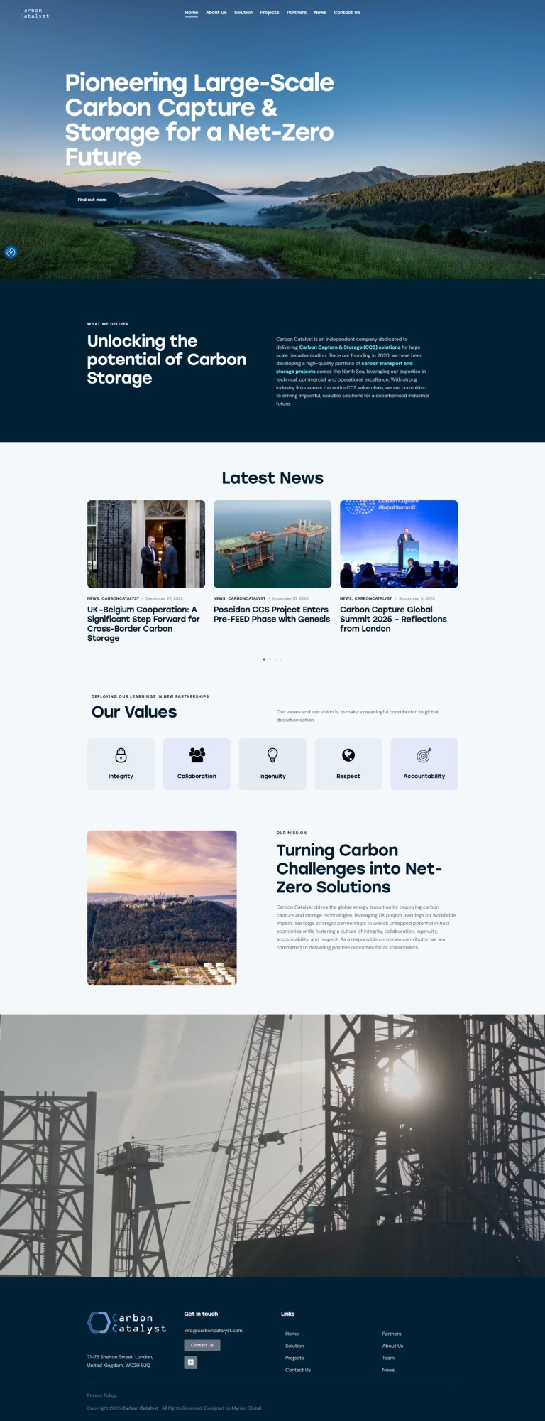 Full home page of carbon catalyst website